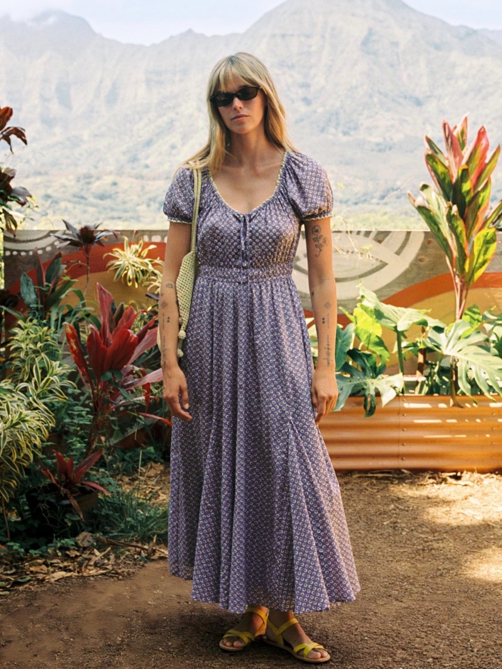 Christy Dawn Scout in Mariposa Lily Lavender Floral Print Dress EUC Medium - Picture 2 of 4